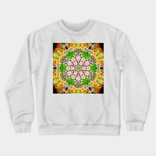 Dot Mandala Flower Pink Green and Yellow Crewneck Sweatshirt